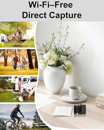 Image of Spy Camera, No WiFi Security Camera with 32GB TF Card, 1080P FHD Mini Cameras with 360 Rotation Bracket, Small Cameras for Home /Indoor /Outdoor Security(Black)
