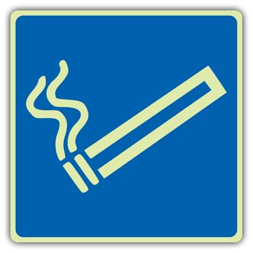 Panneau phosphorescent Cigarette Only rigide V Safety 300x300 mm