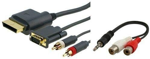VGA AV Cable + 3.5mm RCA Adapter for Xbox 360