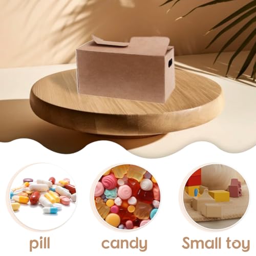 AUEFUDQ Set mit 6 Miniatur Umzugskartons für Basteln und Dekoration, 8x4,3x5cm, Ideal für Wichtelszenen und Puppenhäuser