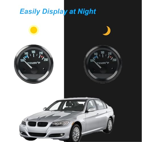 Lagwiuy 789789 Universal 2 Inch 52Mm Water Temperature Gauge Kit, 100-250℉ Water Temp Gauge Kit, Dc 12V Water Temp Thermometer Meter Kit With Sensor For Ship Marine Boat Car Truck Motorcycle Vehicle Automotive thumb #4