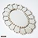 DecorContreras Oval Wall Mirror Handmade in Peru - Small Accent Mirror With Silver Leaf Finish, 15.3in