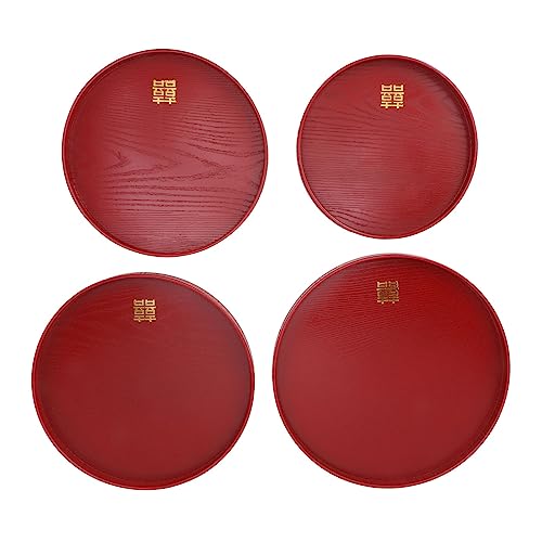 Plateau de collation de style chinois spill resistant en bois solide - 5