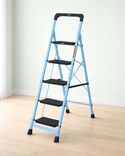 FLIPZON Stepiva 5-Step Foldable Steel Ladder with Support Handle ...