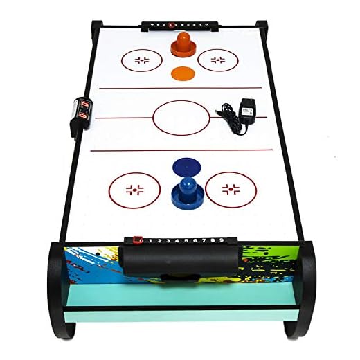 Air Hockey Table, Tabletop Air Hockey Games for Kids, Teens and Adults Play Fun Table-Top Game with 2 Strikers, 2 Pucks, Electric Motor Fan for Blazing Speed with LED Score Board for Game Room, Office