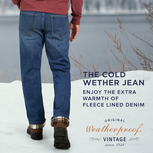 Weatherproof Vintage Fleece Lined Mens Jeans - Regular Fit Mens Fleece Lined Jeans - Men's Insulated Flannel Jeans Pants3