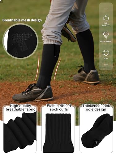 Image of Baseball Socks and Belt Set Cotton Youth Softball Socks for Boys Girls
