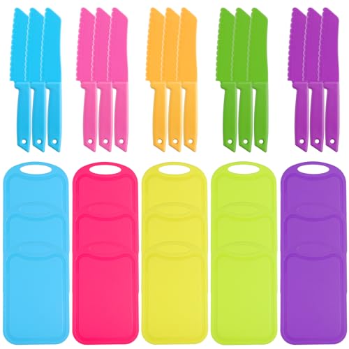Set de 30 piezas para niños con cuchillos y tablas de plástico miniatura 1