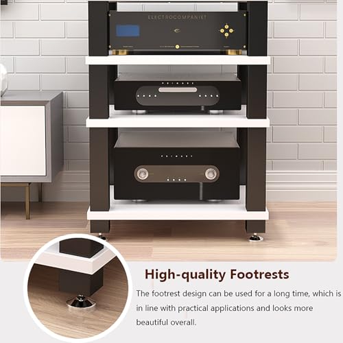Mobiletto portaoggetti per Console di Gioco e Audio, Torre Porta Dvd e Videogiochi con Ripiani Regolabili, Elegante Organizer per Soggiorno o Centro di intrattenimento.