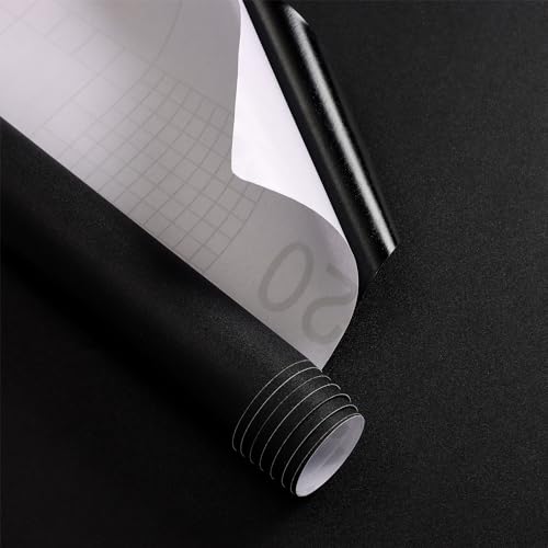 Froluya BLACK WALLPAPER Peel And Stick Contact Paper Matte Removable Waterproof Black Peel And Stick Wallpaper 16 Inch X 118 Inch Self-Adhesive Contact Paper thumb #8
