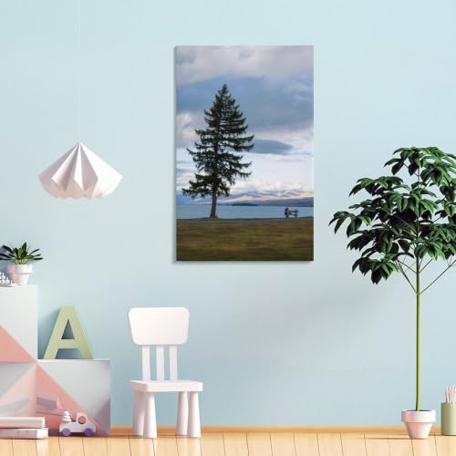 Impression toile arbre solitaire déco murale 60x90 pour habiller un mur vide - 4