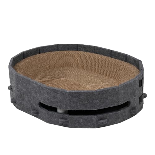 Jouet pour chat en carton durable avec plancher de jeu et clochettes intégrées - 2