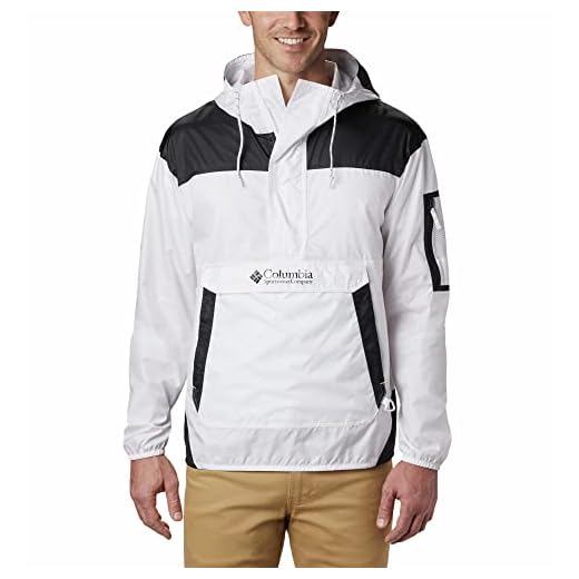 Columbia Hombre Chaqueta Cortavientos Ligera, White, Black, M