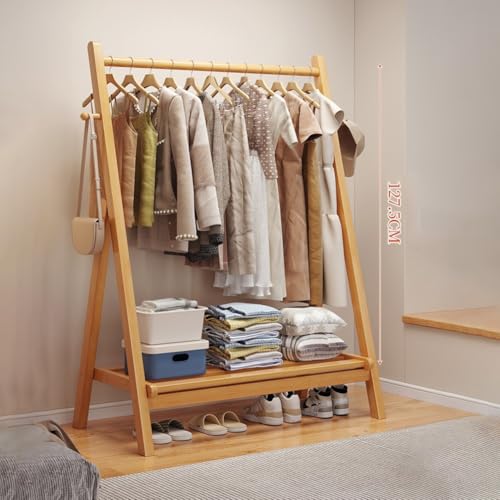 Support en bambou lourd pliable dressing vêtement étagères rangement 100kg