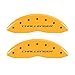 MGP Caliper Covers 12088SCLBYL Yellow Caliper Cover (Set of 4, Engraved Front and Rear: Block/Challenger, Yellow powder coat finish, black characters)