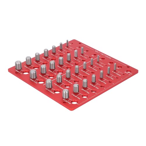 Spacnana Controllore della Filettatura di Bulloni e Dadi, Misuratore di Dimensioni della Lega di Alluminio, 28 Dimensioni di Filettatura e 8 di Passo per Professionisti e Appassionati di Artigianato