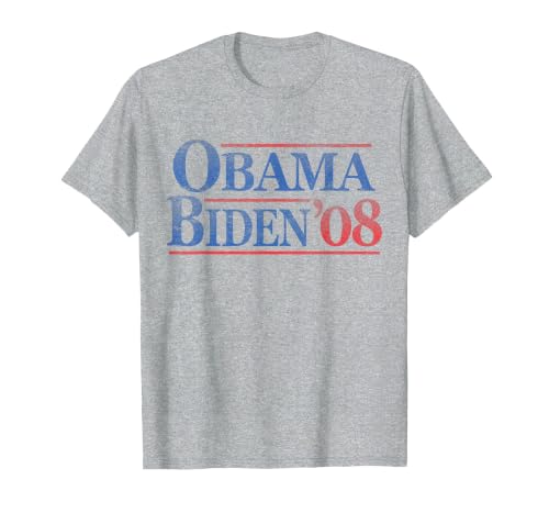 Retro Distressed Vintage Obama Biden 08 Campaign T-Shirt, Men, Heather Grey, XX-Large