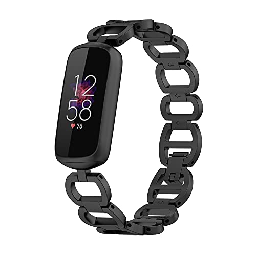 Preisvergleich Produktbild Für Fitbit Luxe / Special Edition Edelstahlarmband Armbanduhren, D-förmiges Armband Uhrenarmband Metallarmband Ersatzteile Ersatzband Armbänder für Fitbit Luxe Special Edition