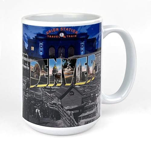 Denver Themed Novelty Mug - Historic Denver Landmarks & City Souvenir - Unique Vintage Decor - Gift for History Buffs & Travelers