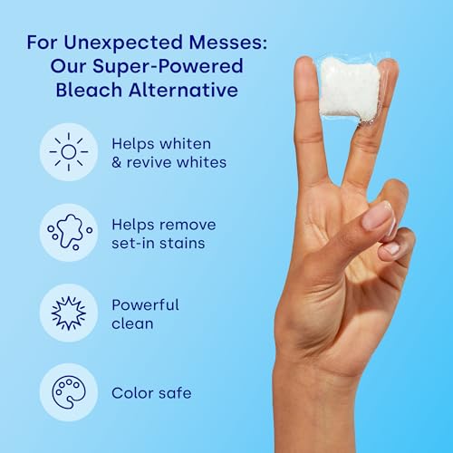 Image of Dropps Oxi Booster Pods, Unscented (64 Count) - Laundry Whitener & Stain Remover | Free & Clear | Laundry Booster | Chlorine-Free Bleach Alternative | Clean Ingredients | Plastic-Free Packaging