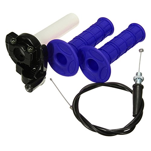 Poignées d'accélérateur 22mm de couleur bleu pour vos sorties en pit bike 150cc