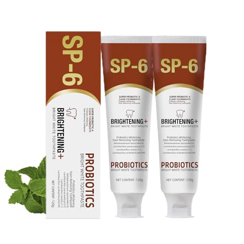 Sp6 Dentifricio Sbiancante Probiotico, 2pezzis Sp6 Dentifricio Probiotico, Dentifricios S p 6 Ultra Whitening, Pulizia Profonda E Delicata Rimozione, Naturale Degli Odori Per Sbiancante Denti