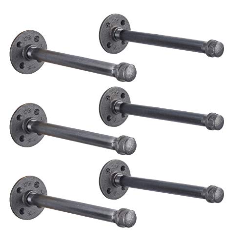 Buy PIPE DÉCOR Industrial Pipe Shelf Brackets 6 Pack, Authentic Pipe