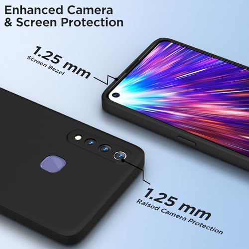 Image of Outlouders Back Cover for Vivo Z1 Pro | Camera Protection | Durable Soft Matte Silicone Bumper Case (Black)