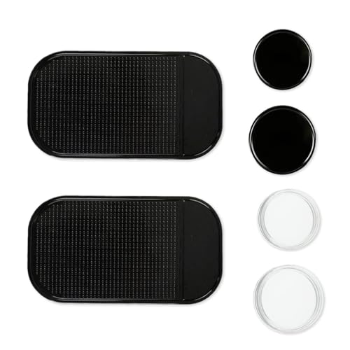 Lot de 6 tapis antidérapants pour tableau de bord de voiture - Tapis intérieur en silicone lavable - Pour téléphone portable, clés, lunettes de soleil et pièces de monnaie