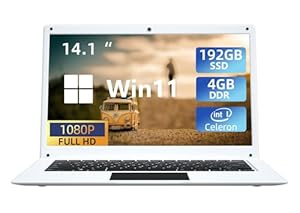 Morostron 14 inch W11 Ultrabook Laptop Computer N3450 (Up to 2.2 GHz), Full HD (1920 * 1080) IPS Display 4GB RAM 192GB eMMC 8000mAh Battery Multiple Expansion Ports
