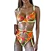 SUPJAN Damen Dessous-Set mit Strumpfgürteln, sexy BH und Panty Bügel-Dessous-Sets Frauen Trägerkleid Spitze Cup Nachtwäsche, #2 fluoreszierendes Grün, 36