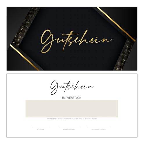 40 Gutscheine zum selber Ausfüllen für die Gastronomie, Restaurant, Kosmetik etc. | Geschenkgutscheine Blanko Gutscheinkarten | Neutral und Edel