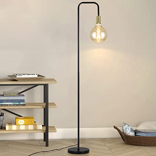 CBJKTX lampadaire noir lampadaire vintage - lampadaire de salon rétro e27 avec interrupteur à pied lampadaire industriel lampe de salon design doré pour chambre à coucher, etc.(sans centre de lumière) Cover
