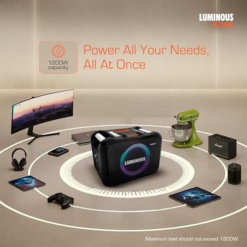 Image of Luminous Edge Go Soundbox 1500 Portable Power Station | Built-In 90W Speaker, Woofer, 2 Wireless Mics, SOS Light, 8 Ports, 1120Wh LiFePO4 Battery 10 Yrs Life|1200W AC Output, 5Yrs Replacement Warranty