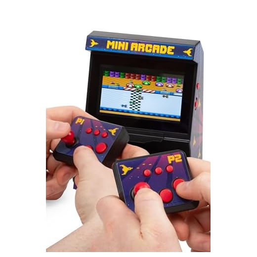 Mini-Arcade-Maschine, Plug-and-Play-TV-Spiele, 2 Spieler, 300 integrierte Spiele, 8-Bit-Retro-Arcade-Spiele, 4,3-Zoll-Vollfarbbildschirm, kabellose Joysticks, Geschenk für Männer – ThumbsUp!
