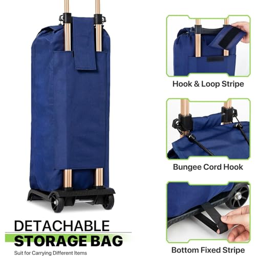 Carretilla plegable para equipaje y compras azul miniatura 6