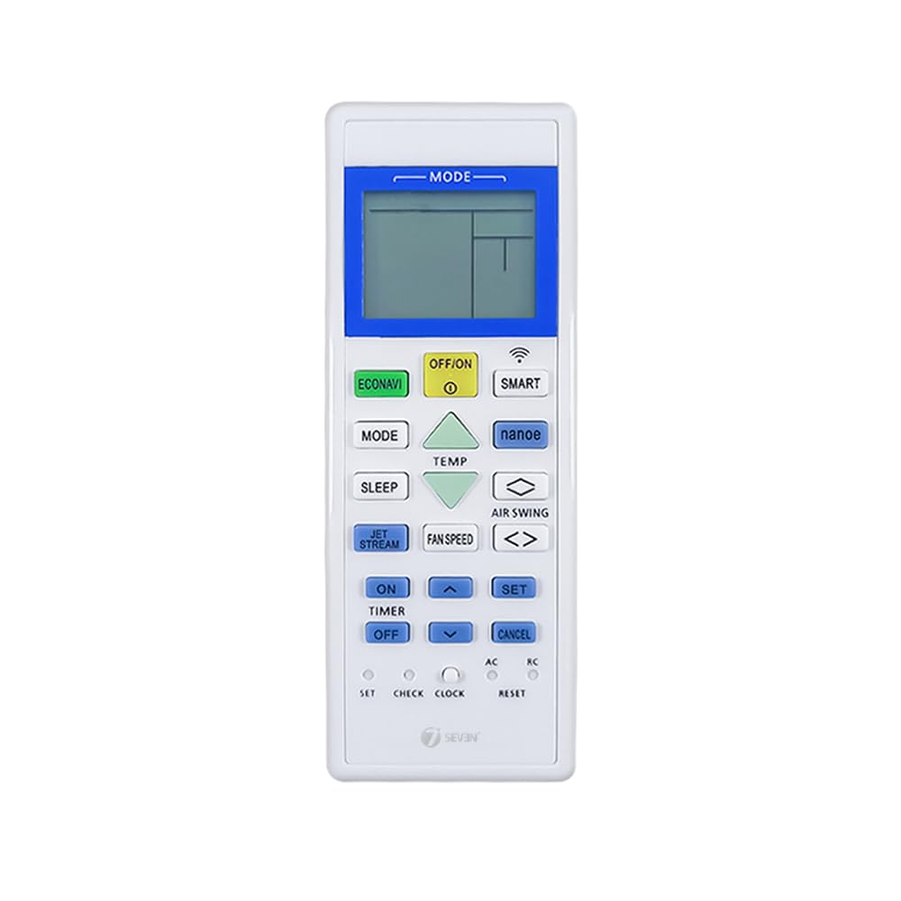 7SEVEN® Compatible with Panasonic AC Remote Control Model 157F Suitable for 1 1.5 2 Ton Split or Window Inverter Air Conditioner - Match Each Keys Exactly to Replicate Genuine Remote Function-image-0