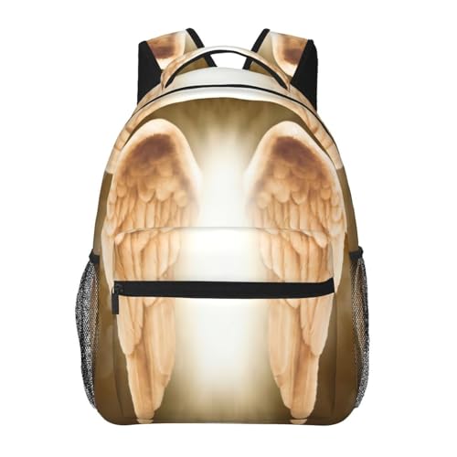 Sac à dos léger en toile noire avec motif ailes d'ange mixte taille unique