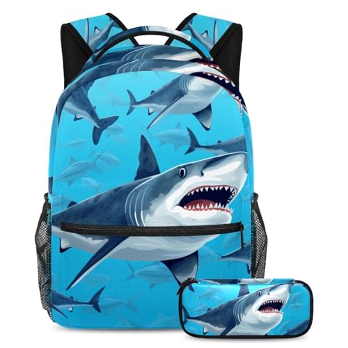 Sac Cool Shark Sea Animal grand volume idéal pour le lycée et les voyages