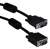 QVS 100ft VGA HD15 Male to DVI Male Flat Panel Video Adapter Cable