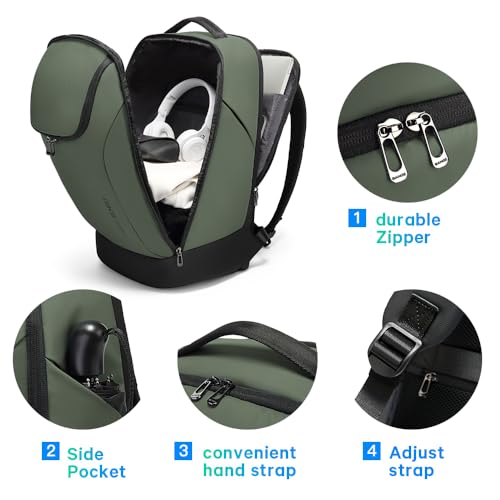 Image of BANGE Business Commute Backpack Waterproof fit 15.6 Inch adopt in Commute,Travel Durable Backpack (Green)
