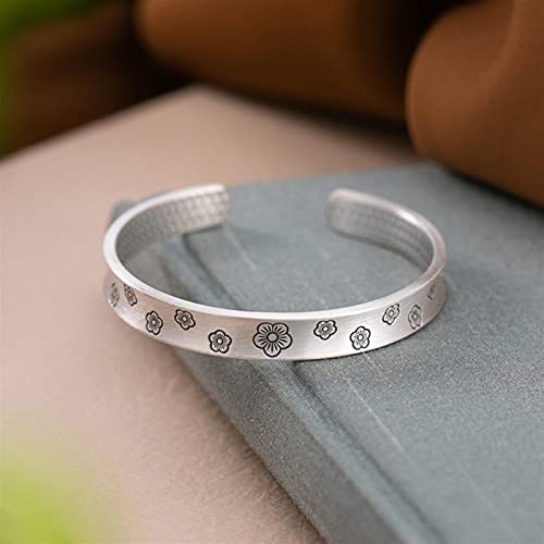 Bracelet ouvert mat pur s999 pour femmes | Bijoux élégants