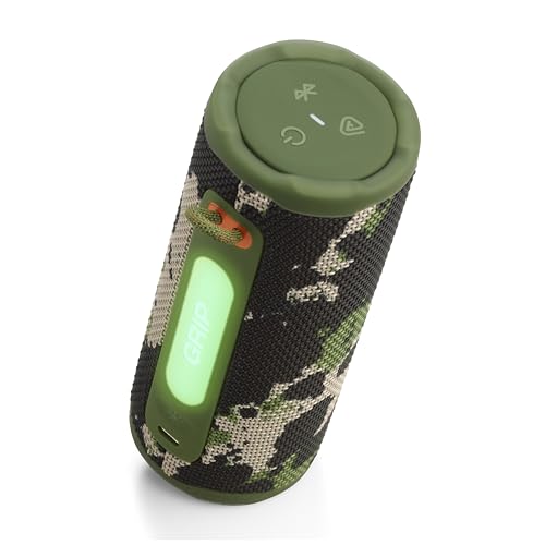 Image of JBL Grip - Compact Bluetooth Speaker with Bold JBL Pro Sound and Ambient Light, up to 14 Hours of Playtime, Water, Dust and Drop-Proof (IP68), & Multi-Speaker Connection with Auracast (Squad)