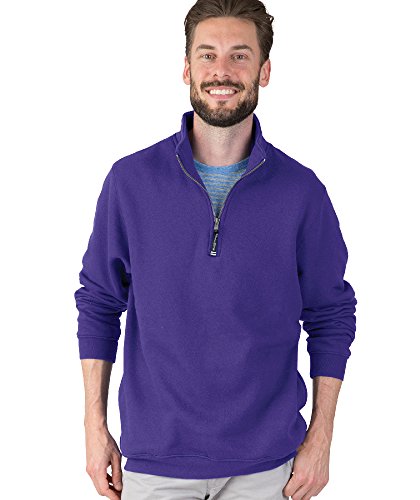 Image of Charles River Apparel Unisex Crosswind Quarter Zip Sweatshirt, Soft Cotton Blend Pullover with Pockets