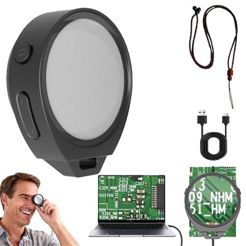 Anti-Funnel Microscope Magnifying Glass, 10/13/15x Mini Coin Magnifier with White&Ultraviolet Light,...