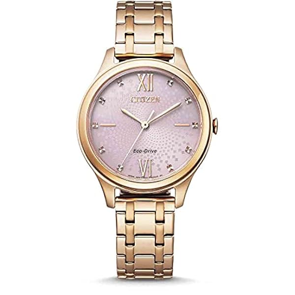 Citizen kvinnors analog Eco-Drive-klocka med ett rostfritt stålband