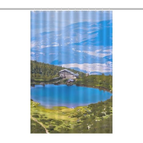 Bulgaria Bezbog Lake Landscape Print Shower Curtain Bath Curtains for Bathroom Fabric Liner with Grommets Hooks 48x72Inch?122x183cm?