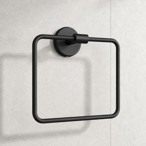 Image of Plantex Stainless Steel Towel Hanger for Wash Basin /Towel Ring /Napkin Hanger for Bathroom /Towel Holder /Bathroom Accessories (Black)