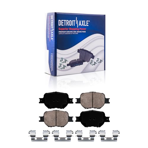 Image of Detroit Axle - Brake Kit for 05-10 Scion TC Drilled and Slotted Brake | Rotors 2005 2006 2007 2008 2009 2010, Ceramic Brakes Pads Front and Rear Replacement