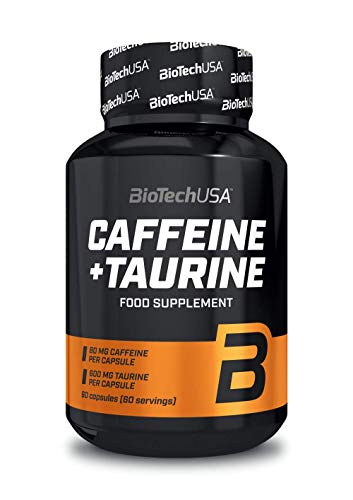 BioTechUSA Caffeine + Taurine | Chaque gélule contient 80 mg de caféine et 600 mg de taurine | Sans OGM | Sans gluten, 60 gélules
